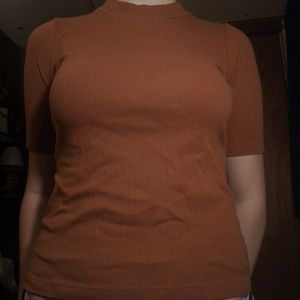 Long Short Sleeve High Neck Shirt